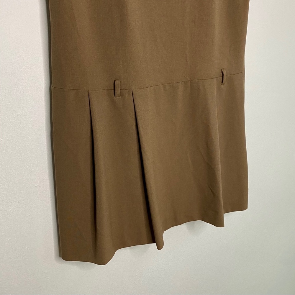 Calvin Klein Tan/ Camel Brown Pleated Dress - Picture 3 of 6